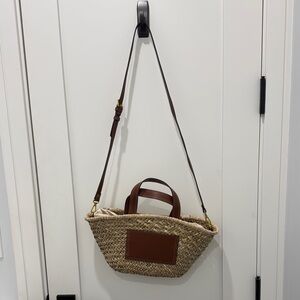 Mango Brown and Tan Woven Tote Bag